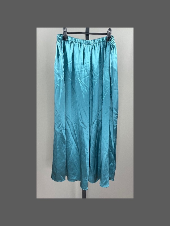 Lilysilk Pants - NEW Lily Silk Pants Womens Large blue mulberry silk wide leg pull on casual